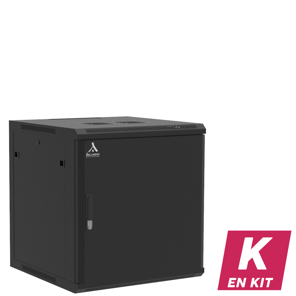 Socamont - Coffret Réseau Ligne 100 - 19'' - 12U - H635xL600xP600 - Noir - En Kit - Porte Pleine (réf. 11266KSP) - photo 1