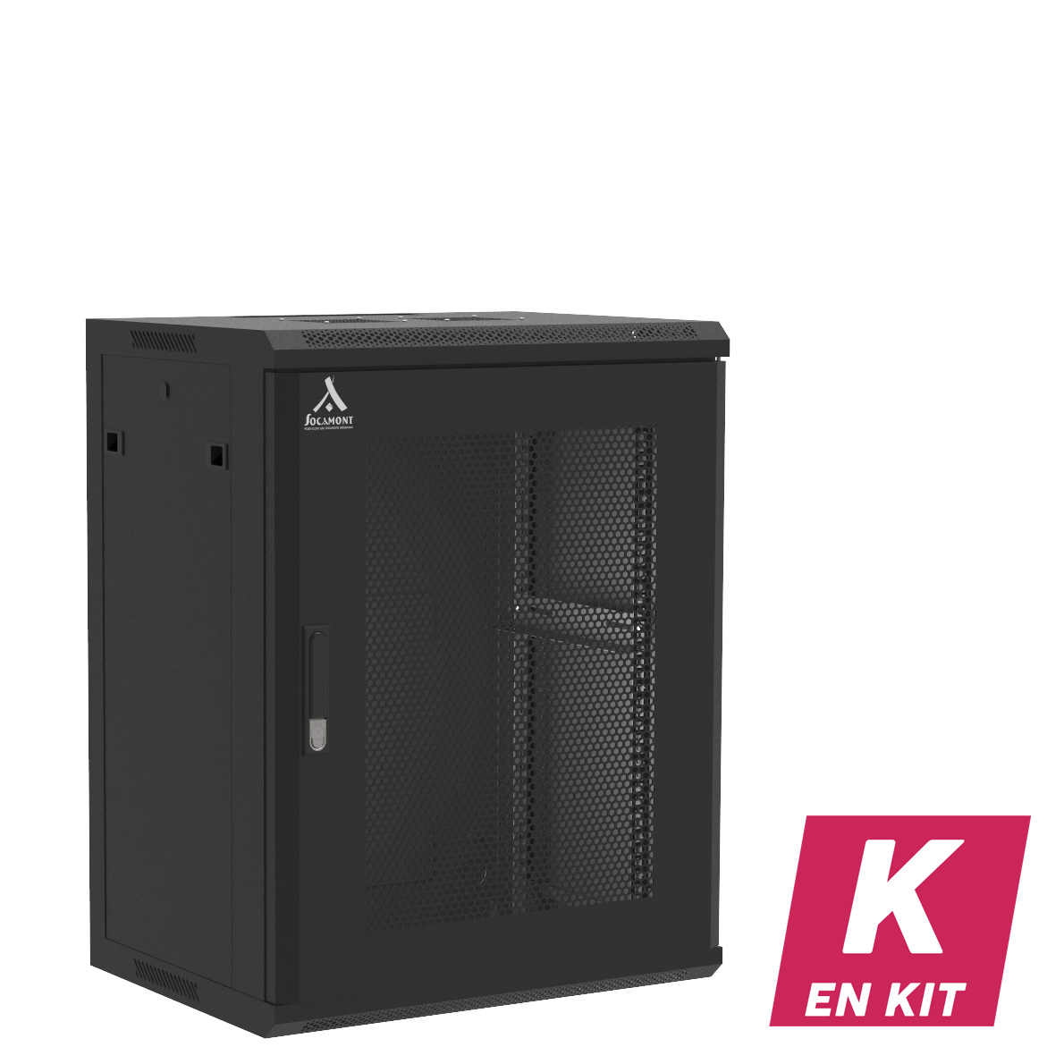 Socamont - Coffret Réseau Ligne 100 - 19'' - 15U - H769xL600xP450 - Noir - En Kit - Porte nid d'abeille (réf. 11564KSA) - photo 1