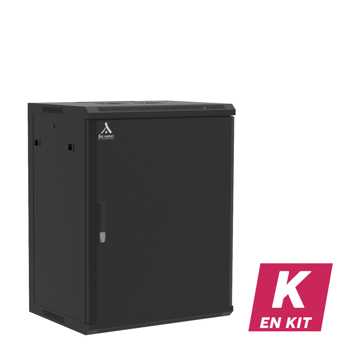 Socamont - Coffret Réseau Ligne 100 - 19'' - 15U - H769xL600xP450 - Noir - En Kit - Porte Pleine (réf. 11564KSP) - photo 1