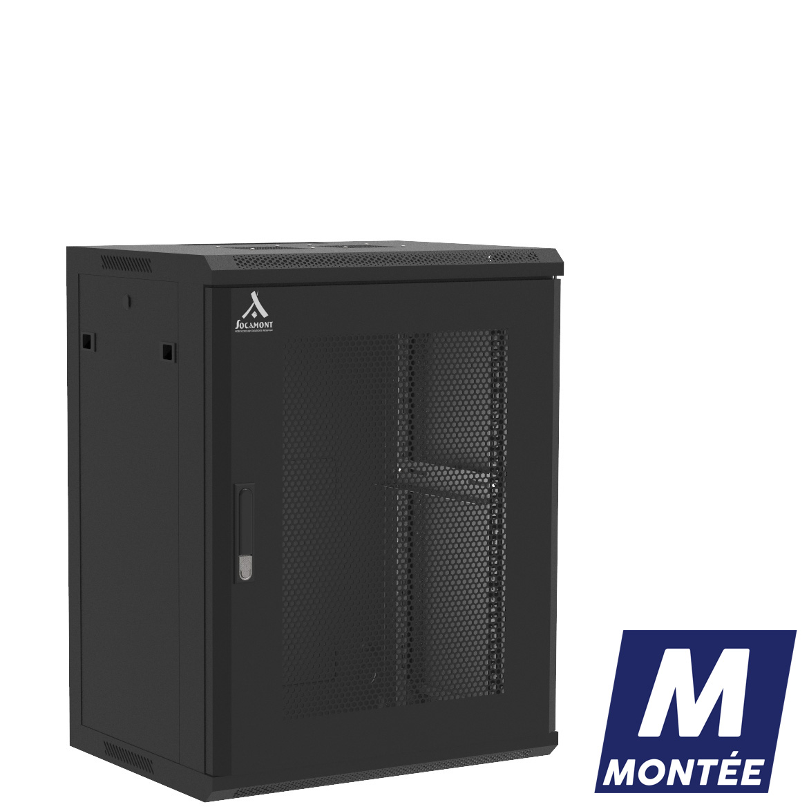 Socamont - Coffret Réseau Ligne 100 - 19'' - 15U - H769xL600xP450 - Noir - Monté - Porte nid d'abeille (réf. 11564MSA) - photo 1