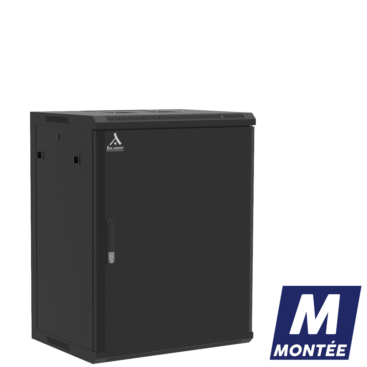Socamont - Coffret Réseau Ligne 100 - 19'' - 15U - H769xL600xP450 - Noir - Monté - Porte Pleine (réf. 11564MSP) - photo 1