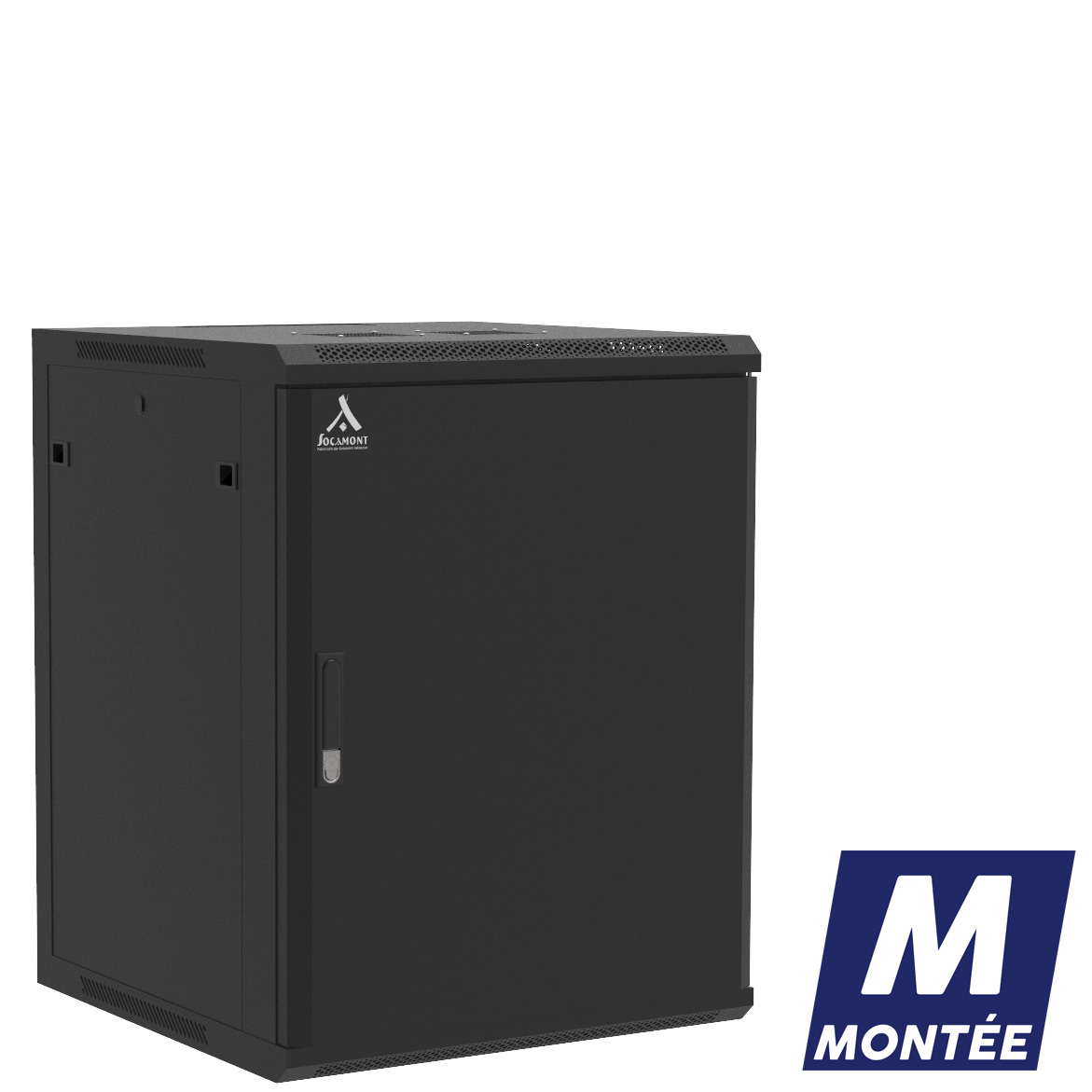 Socamont - Coffret Réseau Ligne 100 - 19'' - 15U - H769xL600xP600 - Noir - Monté - Porte Pleine (réf. 11566MSP) - photo 1
