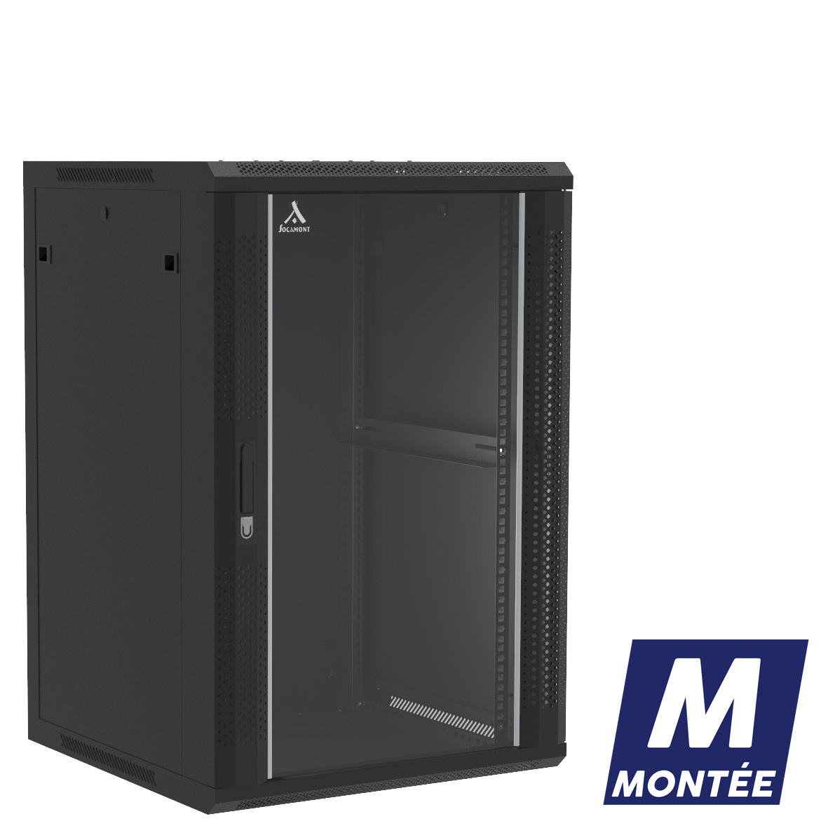 Socamont - Coffret Réseau Ligne 100 - 19'' - 18U - H901xL600xP600 - Noir - Monté - Porte Verre (71243) (réf. 11866MSV) - photo 1
