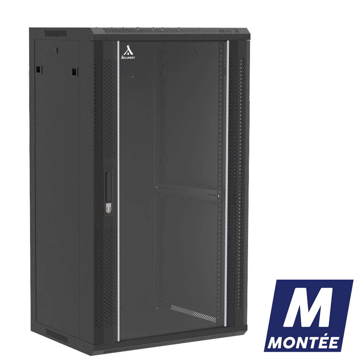 Socamont - Coffret Réseau Ligne 100 - 19'' - 21U - H1035xL600xP450 - Noir - Monté - Porte Verre (71244) (réf. 12164MSV) - photo 1