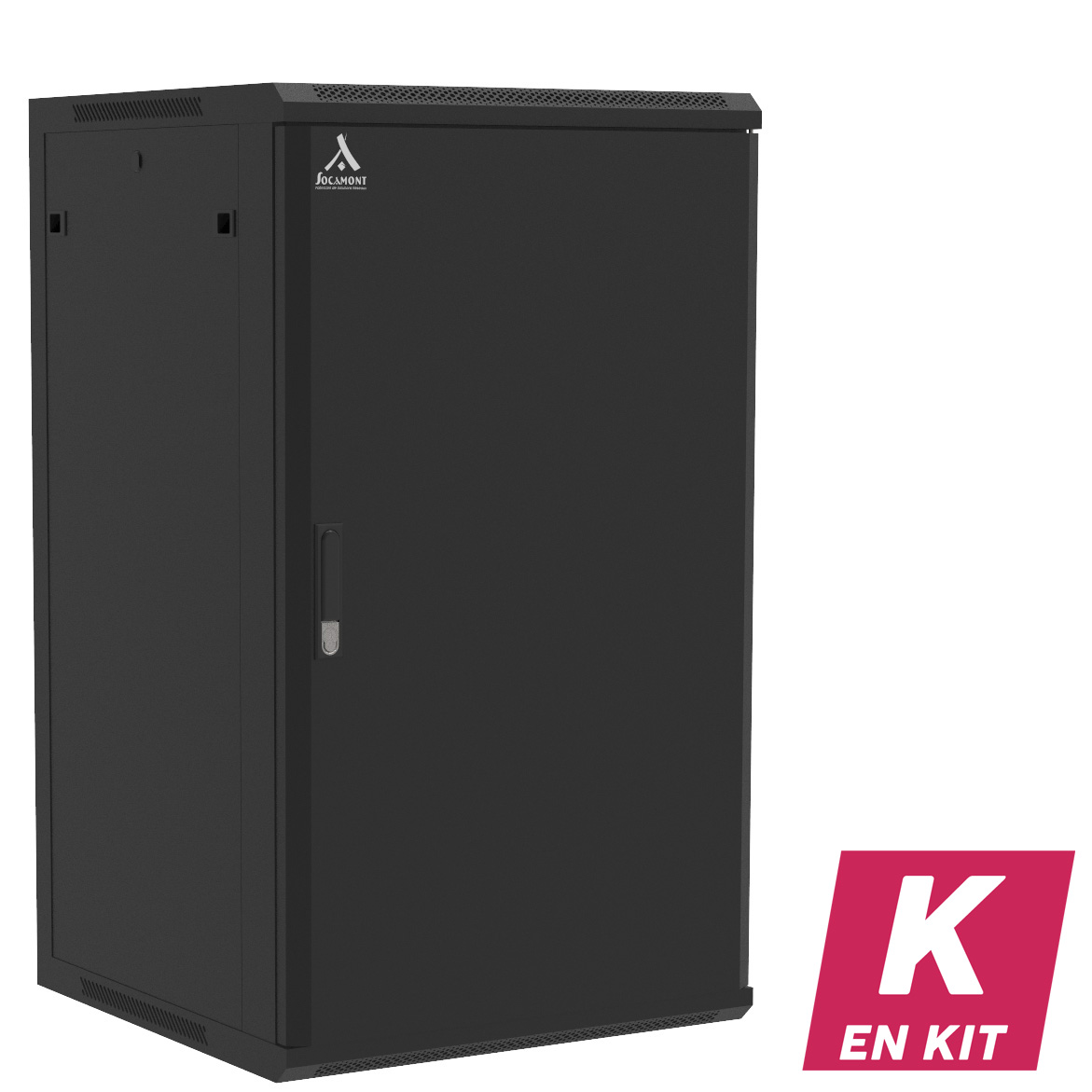 Socamont - Coffret Réseau Ligne 100 - 19'' - 21U - H1035xL600xP600 - Noir - En Kit - Porte Pleine (réf. 12166KSP) - photo 1