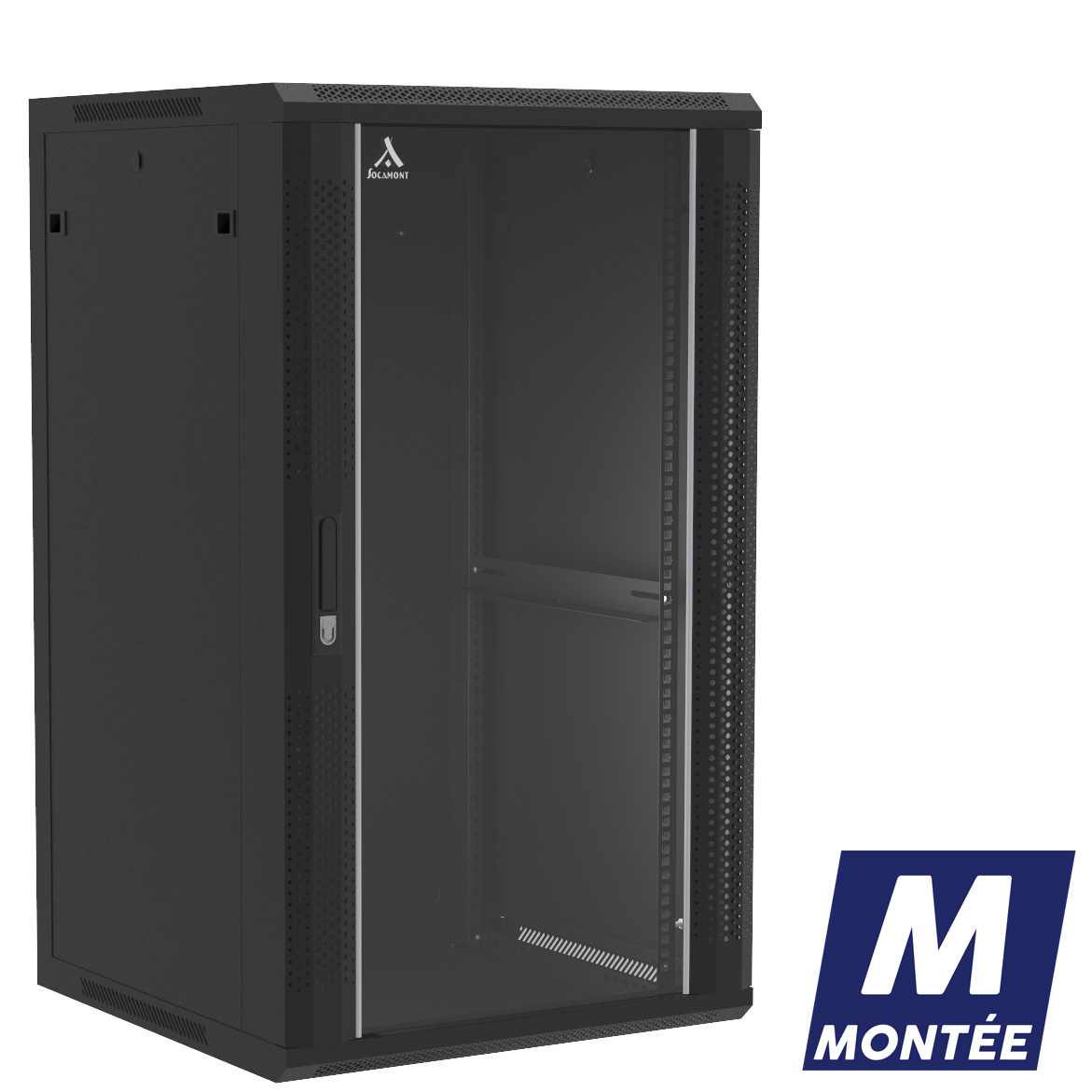 Socamont - Coffret Réseau Ligne 100 - 19'' - 21U - H1035xL600xP600 - Noir - Monté - Porte Verre (71245) (réf. 12166MSV) - photo 1