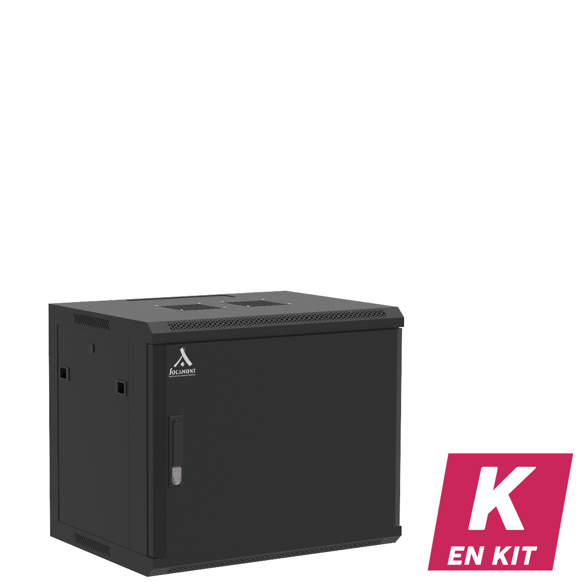 Socamont - Coffret Réseau Ligne 100 - 19'' - 9U - H501xL600xP450 - Noir - En Kit - Porte Pleine (réf. 1964KSP) - photo 1
