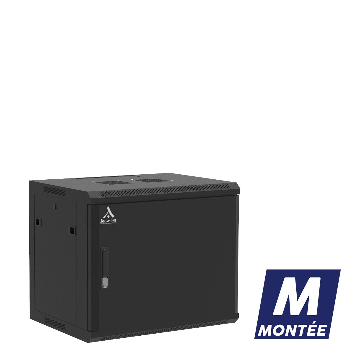 Socamont - Coffret Réseau Ligne 100 - 19'' - 9U - H501xL600xP450 - Noir - Monté - Porte Pleine (réf. 1964MSP) - photo 1