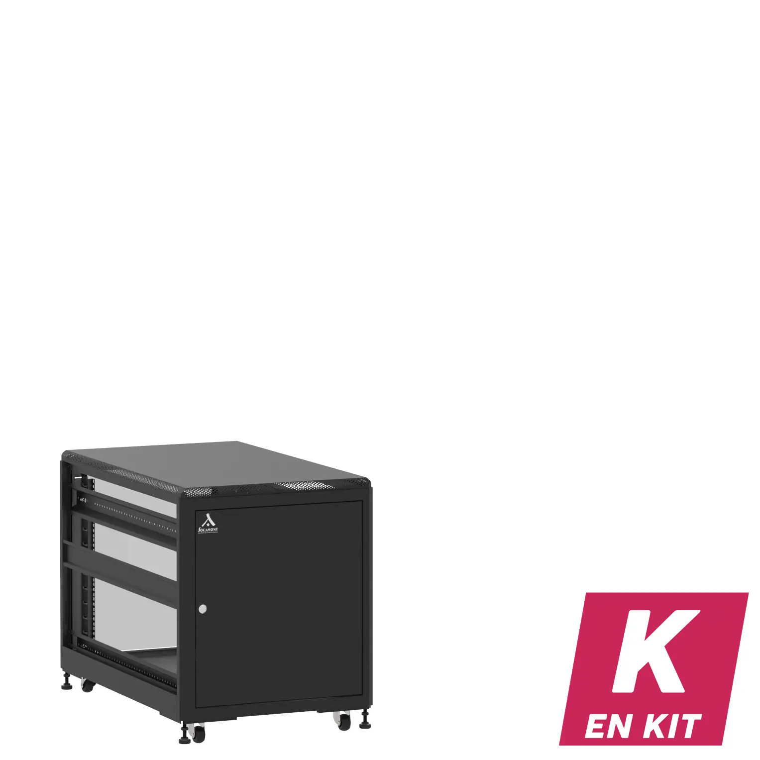 Socamont - Baie serveur Ligne 500 - 19" - 12U - H740xL600xP1000 - Noir - En Kit - SP/SV/ZL (réf. 512610KSPSVZL)