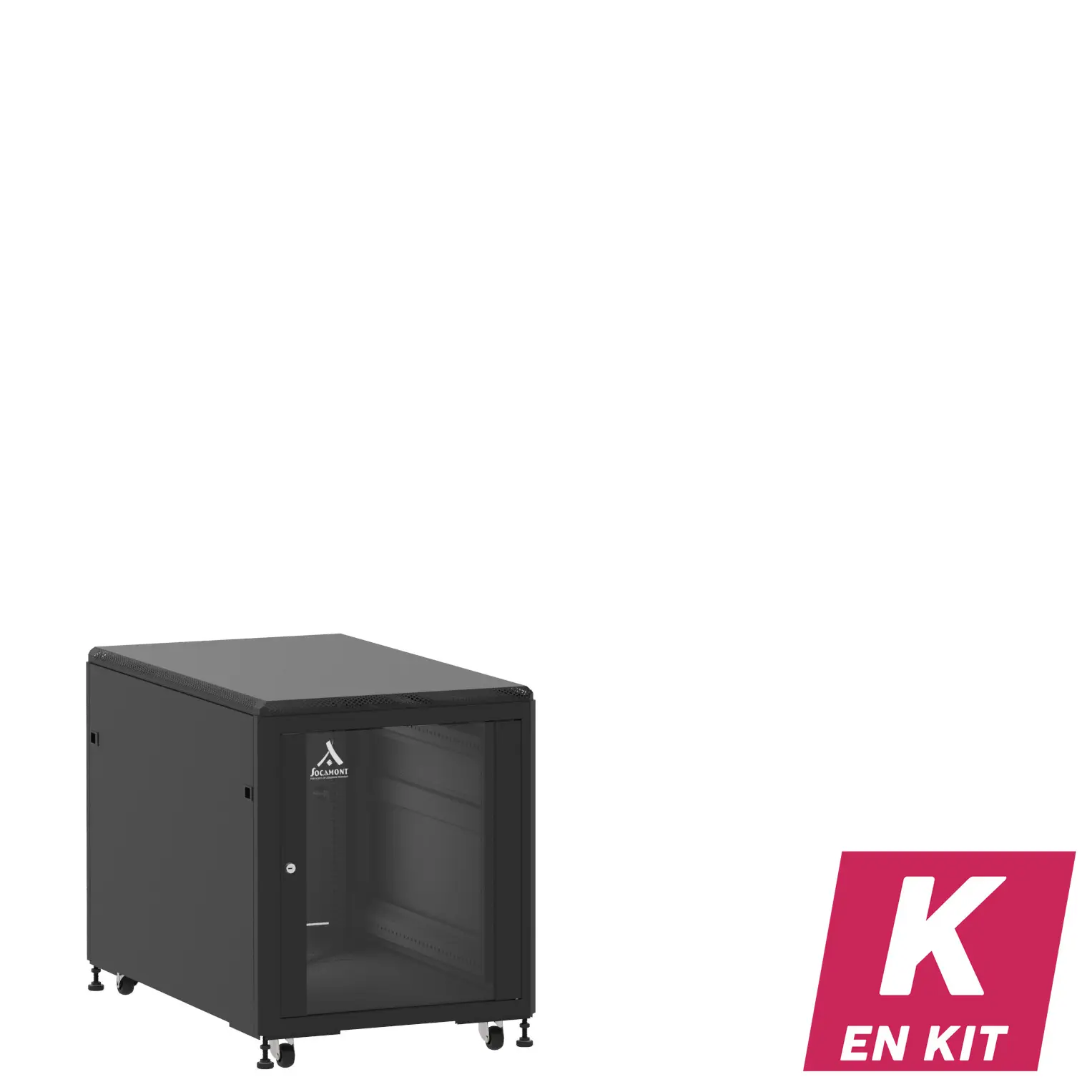Socamont - Baie serveur Ligne 500 - 19" - 12U - H740xL600xP1000 - Noir - En Kit - SV/SP/PL (réf. 512610KSVSPPL)