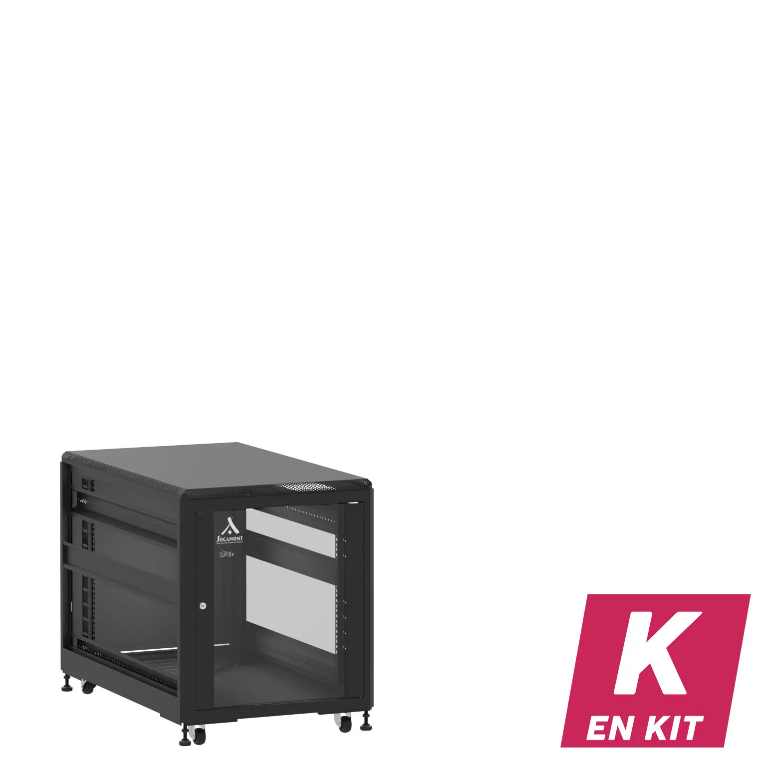 Socamont - Baie serveur Ligne 500 - 19" - 12U - H740xL600xP1000 - Noir - En Kit - SV/SP/ZL (réf. 512610KSVSPZL)