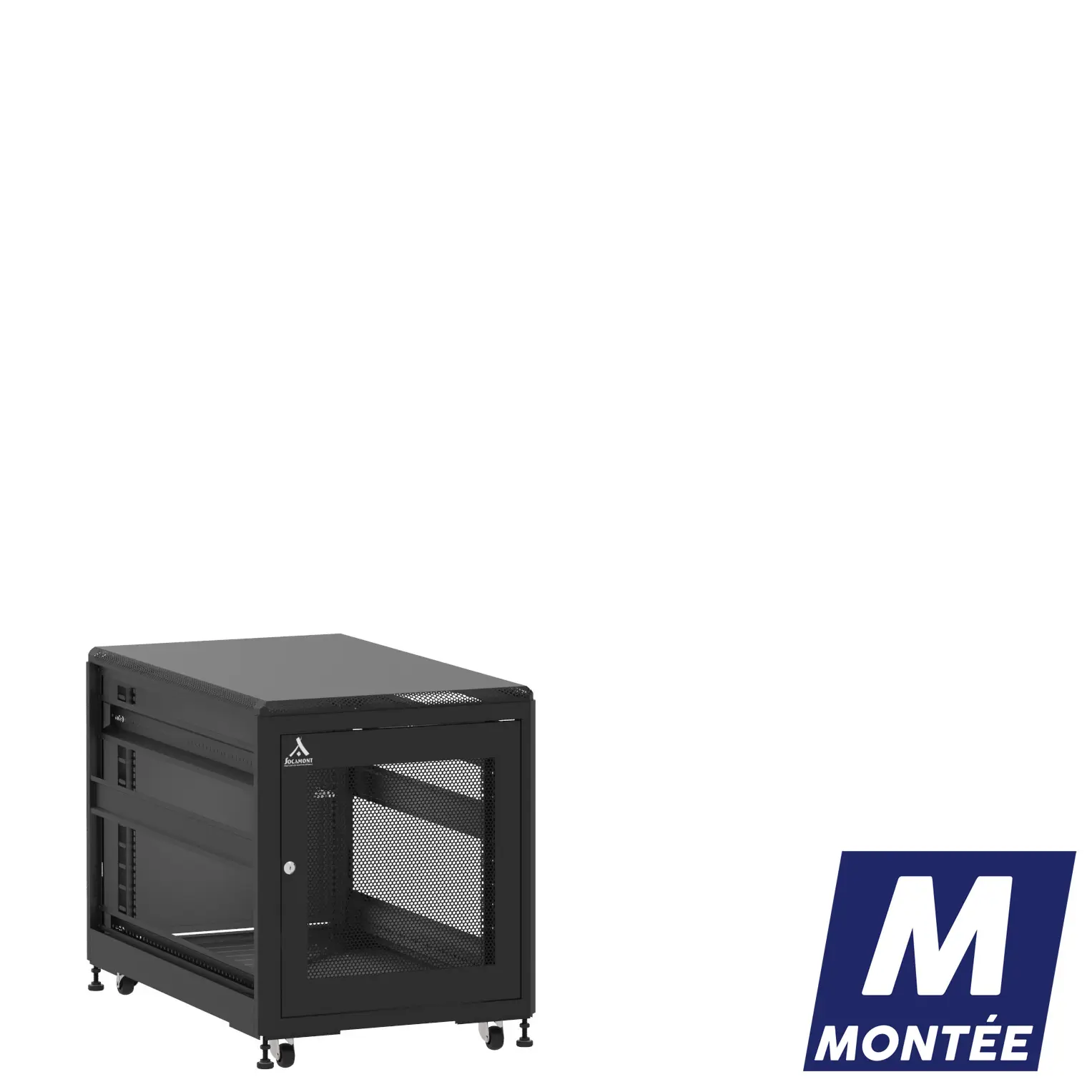 Socamont - Baie serveur Ligne 500 - 19" - 12U - H740xL600xP1000 - Noir - Monté - SA/SP/ZL (réf. 512610MSASPZL)