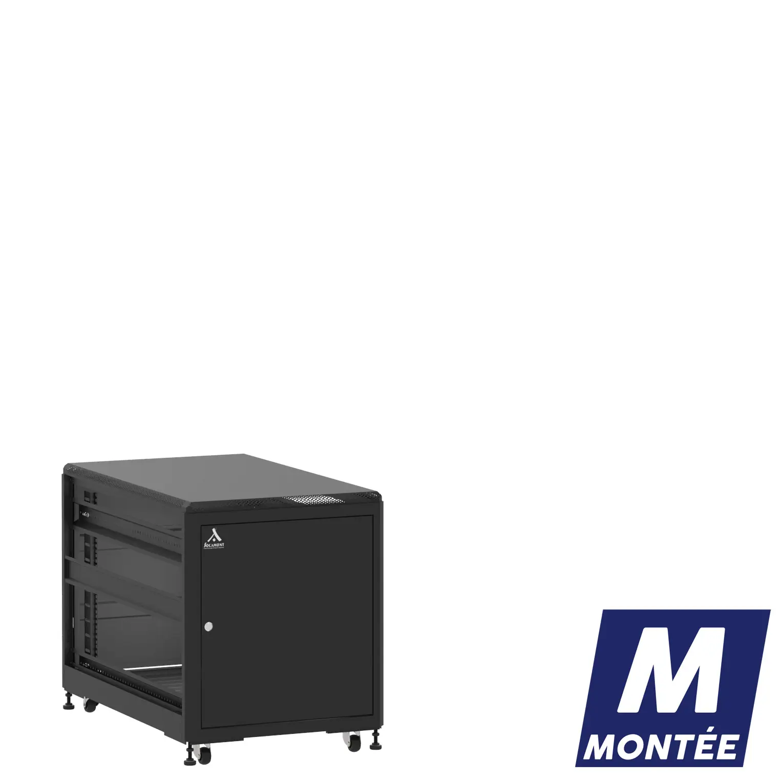 Socamont - Baie serveur Ligne 500 - 19" - 12U - H740xL600xP1000 - Noir - Monté - SP/SP/ZL (réf. 512610MSPSPZL)