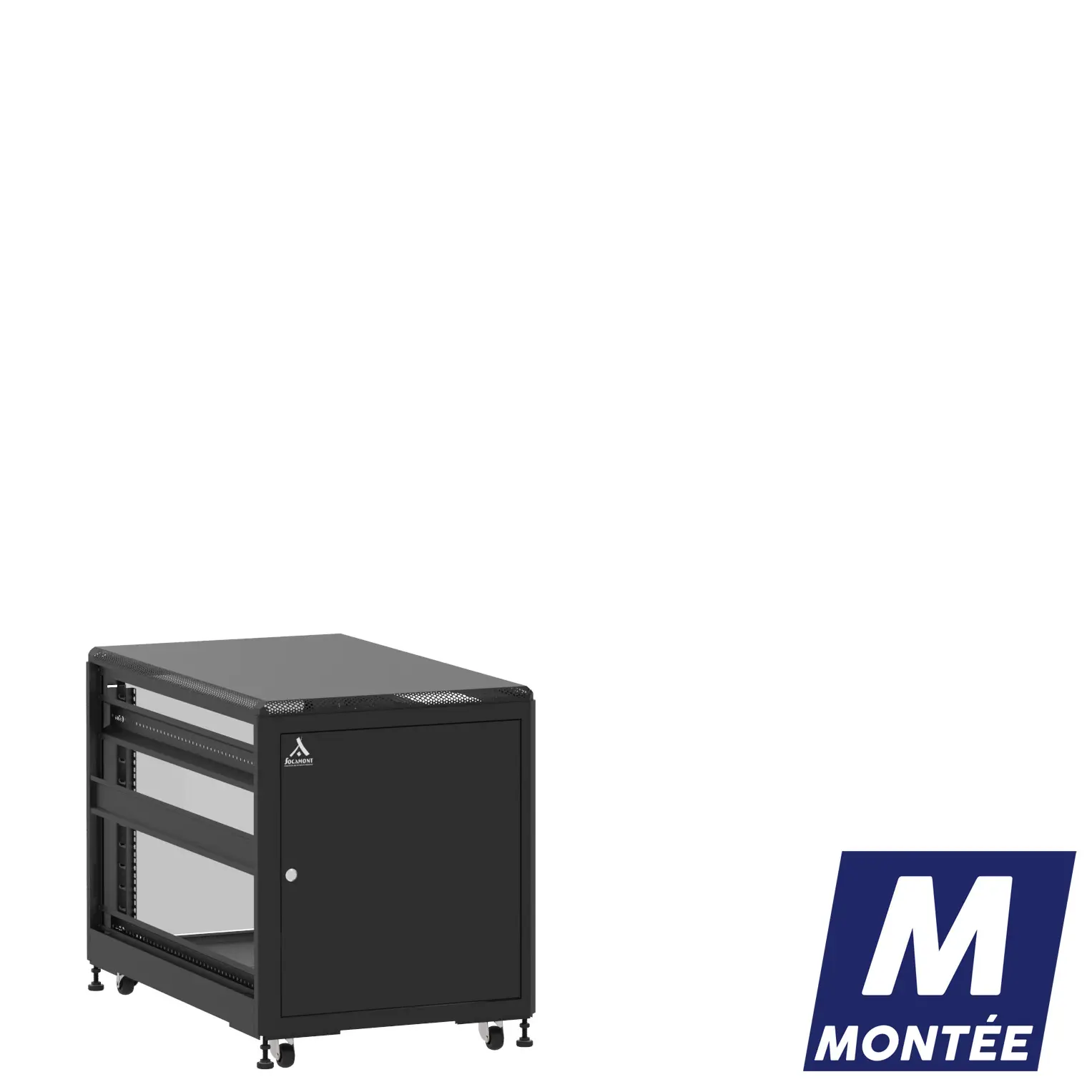 Socamont - Baie serveur Ligne 500 - 19" - 12U - H740xL600xP1000 - Noir - Monté - SP/SV/ZL (réf. 512610MSPSVZL)