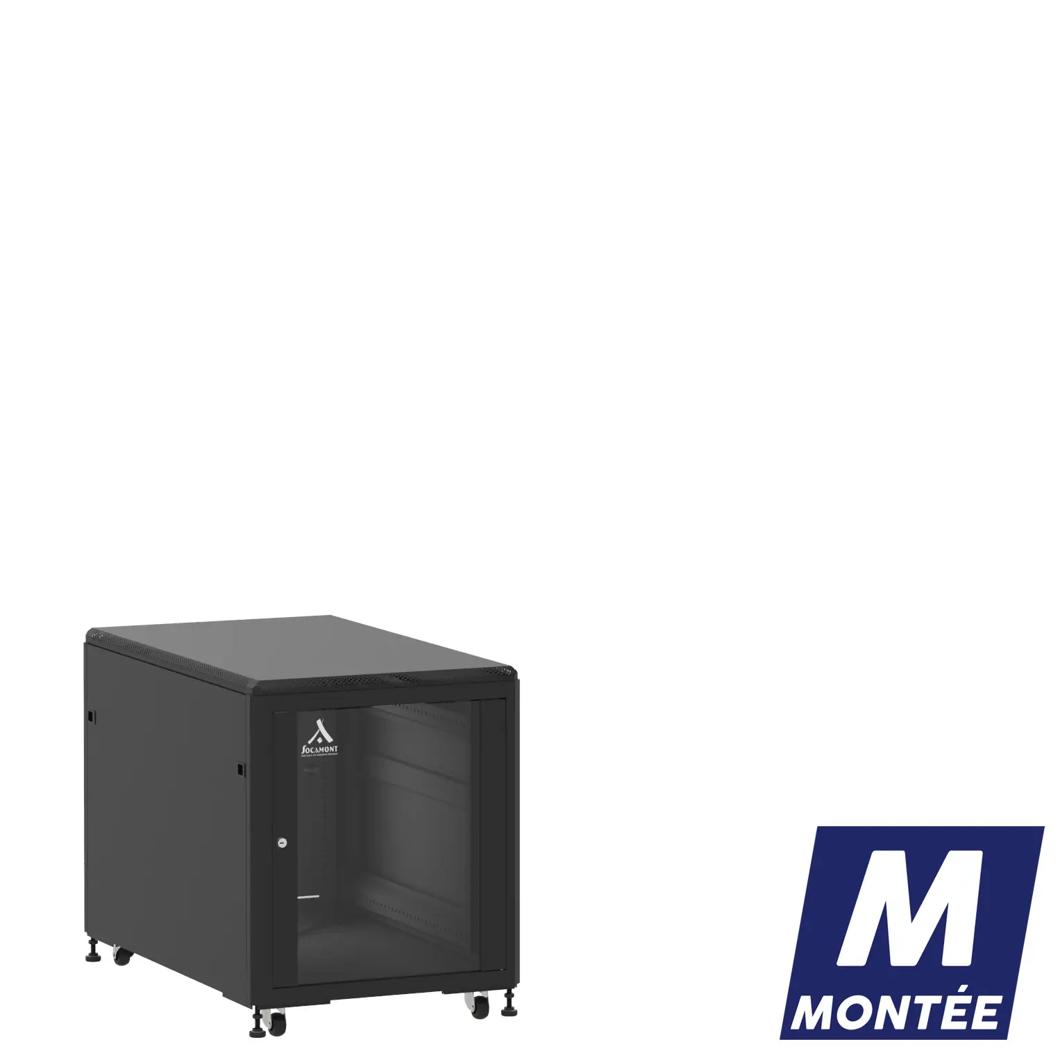 Socamont - Baie serveur Ligne 500 - 19" - 12U - H740xL600xP1000 - Noir - Monté - SV/SP/PL (réf. 512610MSVSPPL)