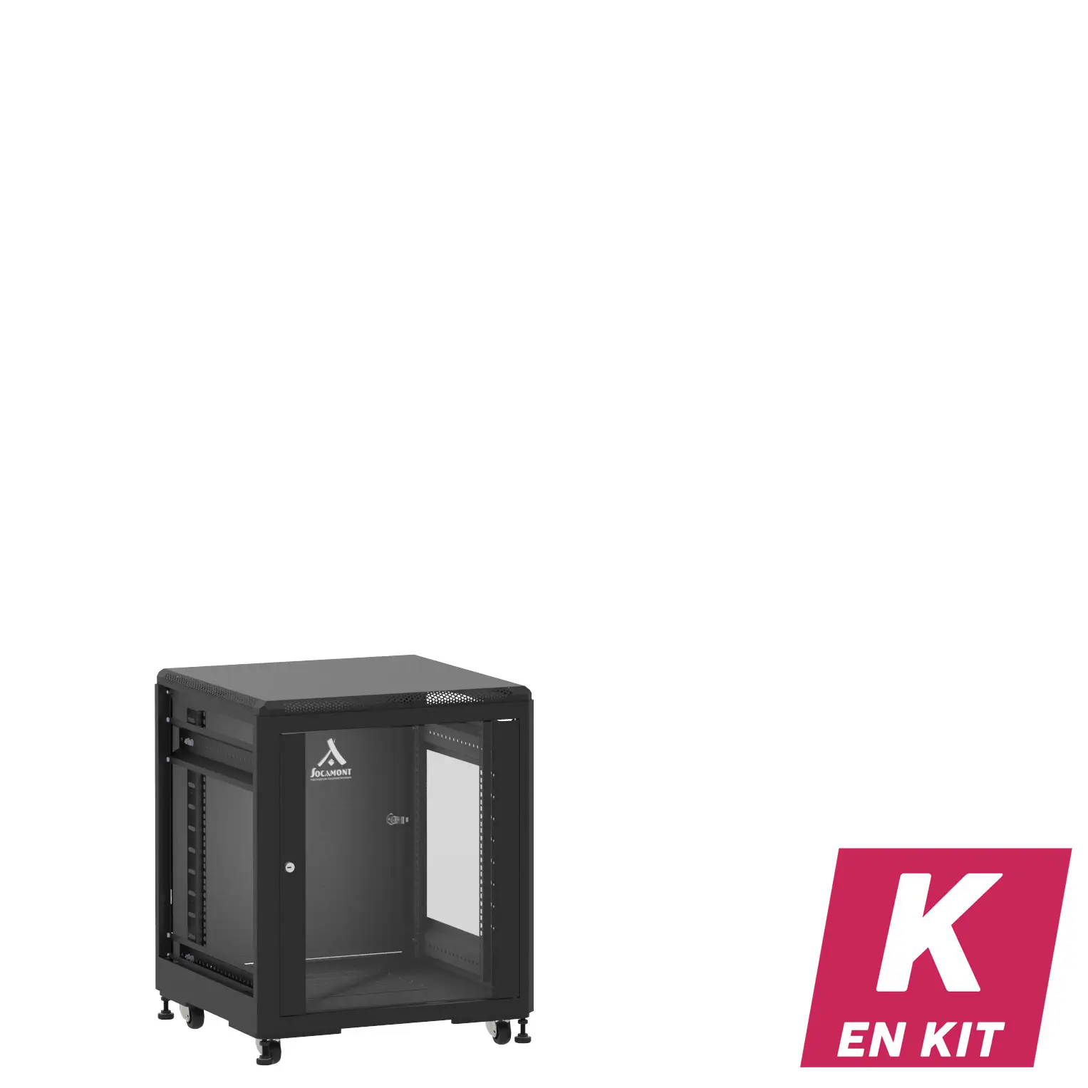 Socamont - Baie serveur Ligne 500 - 19" - 12U - H740xL600xP600 - Noir - En Kit - SV/SP/ZL (réf. 51266KSVSPZL)
