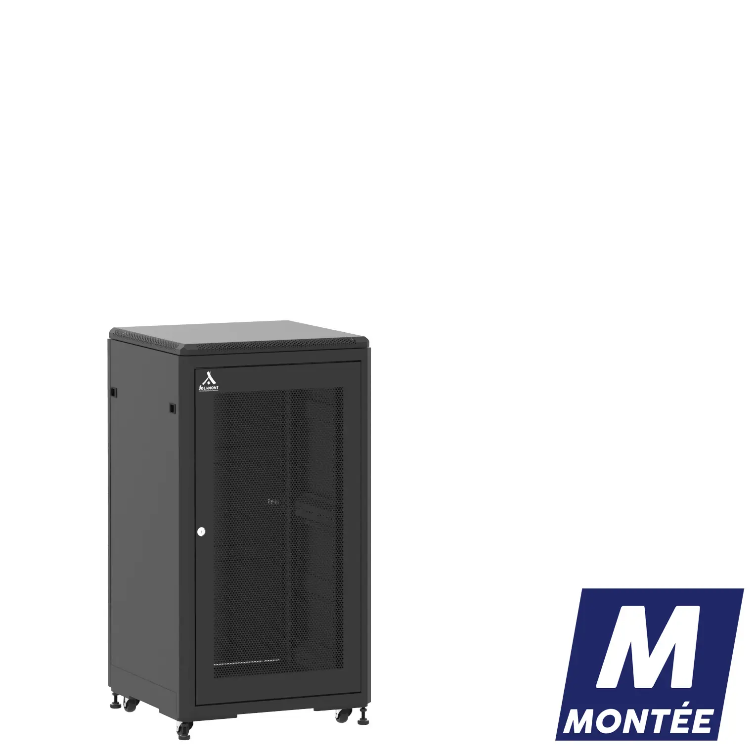 Socamont - Baie serveur Ligne 500 - 19" - 21U - H1141xL600xP600 - Noir - Monté - SA/SP/PL (réf. 52166MSASPPL)