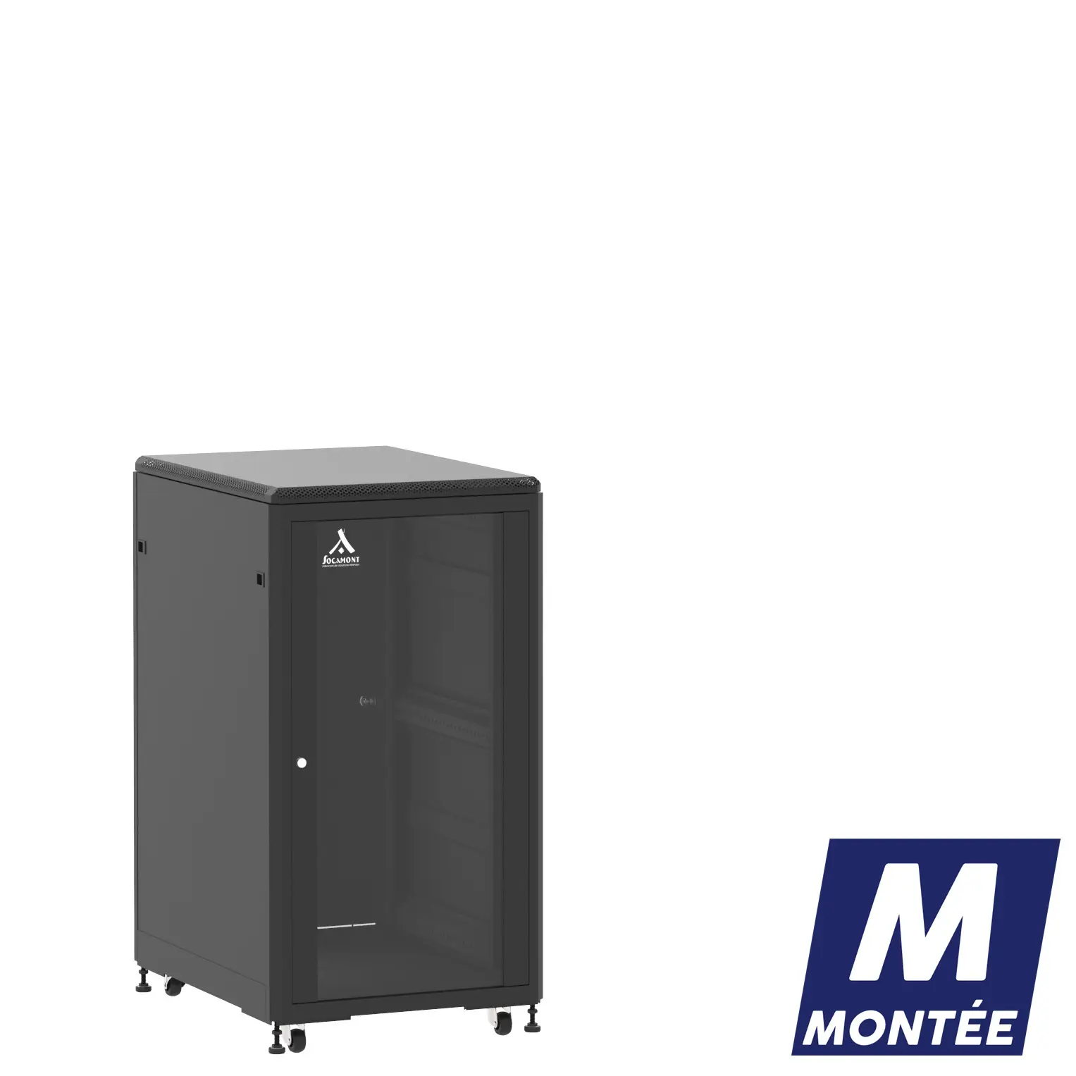 Socamont - Baie serveur Ligne 500 - 19" - 21U - H1141xL600xP800 - Noir - Monté - SV/SP/PL (réf. 52168MSVSPPL)