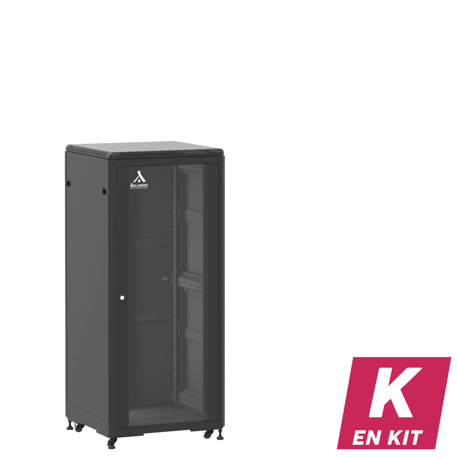 Socamont - Baie serveur Ligne 500 - 19" - 27U - H1407xL600xP600 - Noir - En Kit - SV/SP/PL (réf. 52766KSVSPPL)
