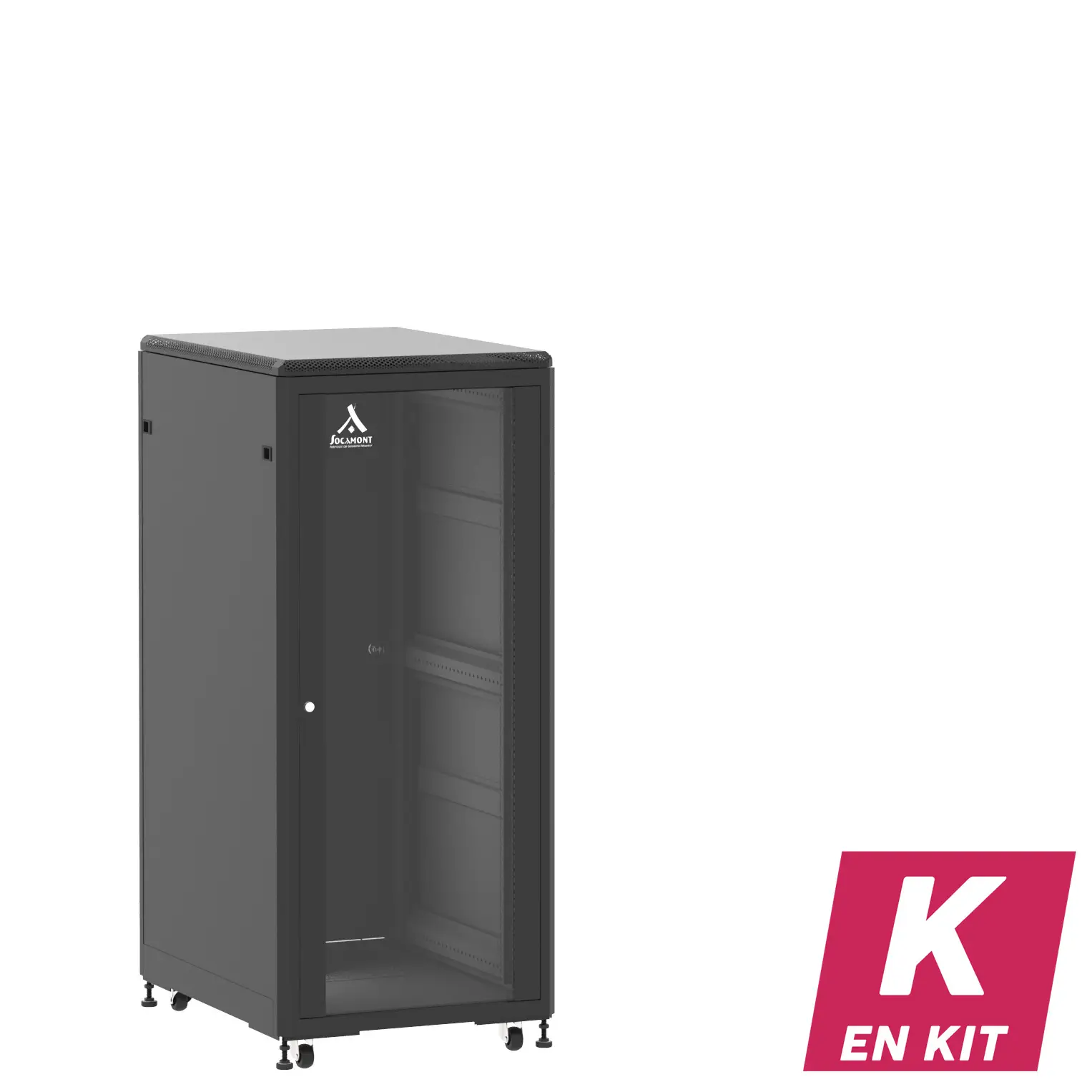 Socamont - Baie serveur Ligne 500 - 19" - 27U - H1407xL600xP800 - Noir - En Kit - SV/SP/PL (réf. 52768KSVSPPL)
