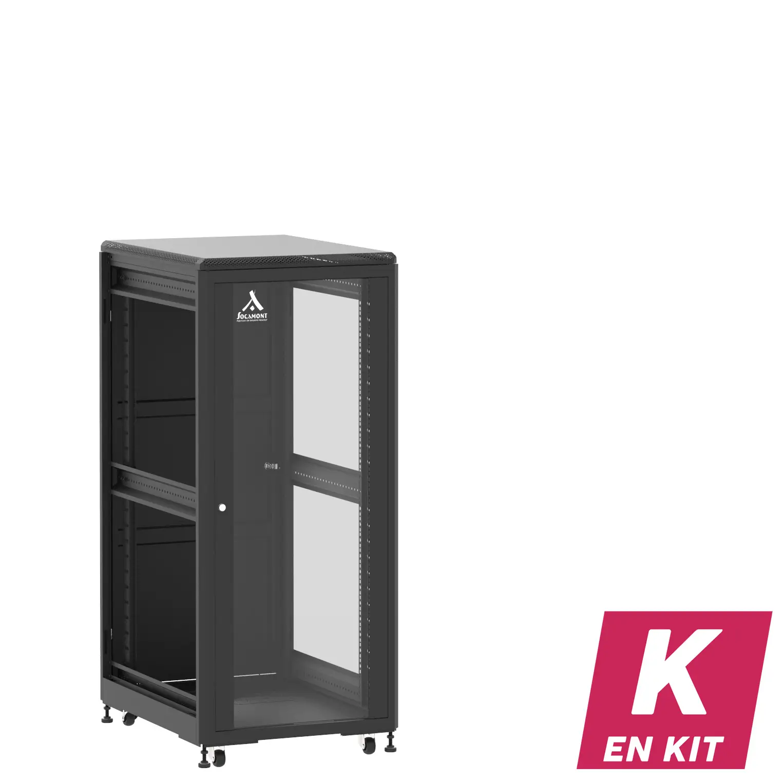 Socamont - Baie serveur Ligne 500 - 19" - 27U - H1407xL600xP800 - Noir - En Kit - SV/SP/ZL (réf. 52768KSVSPZL)