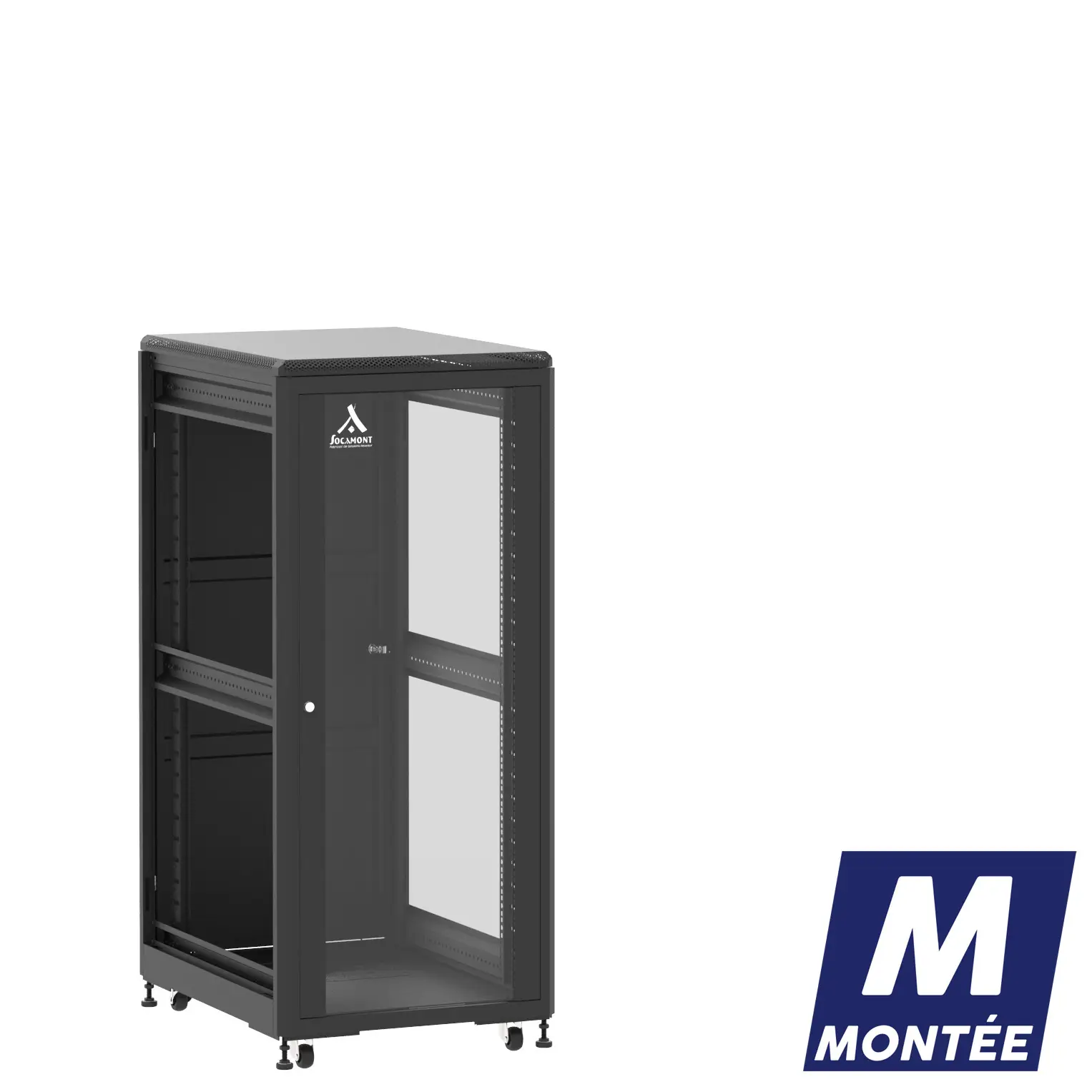 Socamont - Baie serveur Ligne 500 - 19" - 27U - H1407xL600xP800 - Noir - Monté - SV/SP/ZL (réf. 52768MSVSPZL)