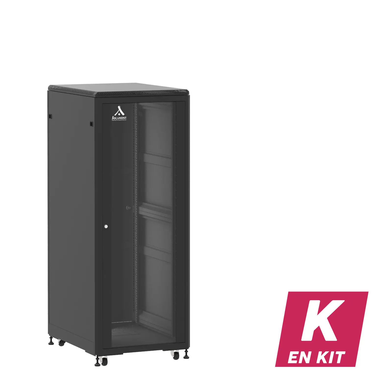 Socamont - Baie serveur Ligne 500 - 19" - 31U - H1585xL600xP800 - Noir - En Kit - SV/SP/PL (réf. 53168KSVSPPL)