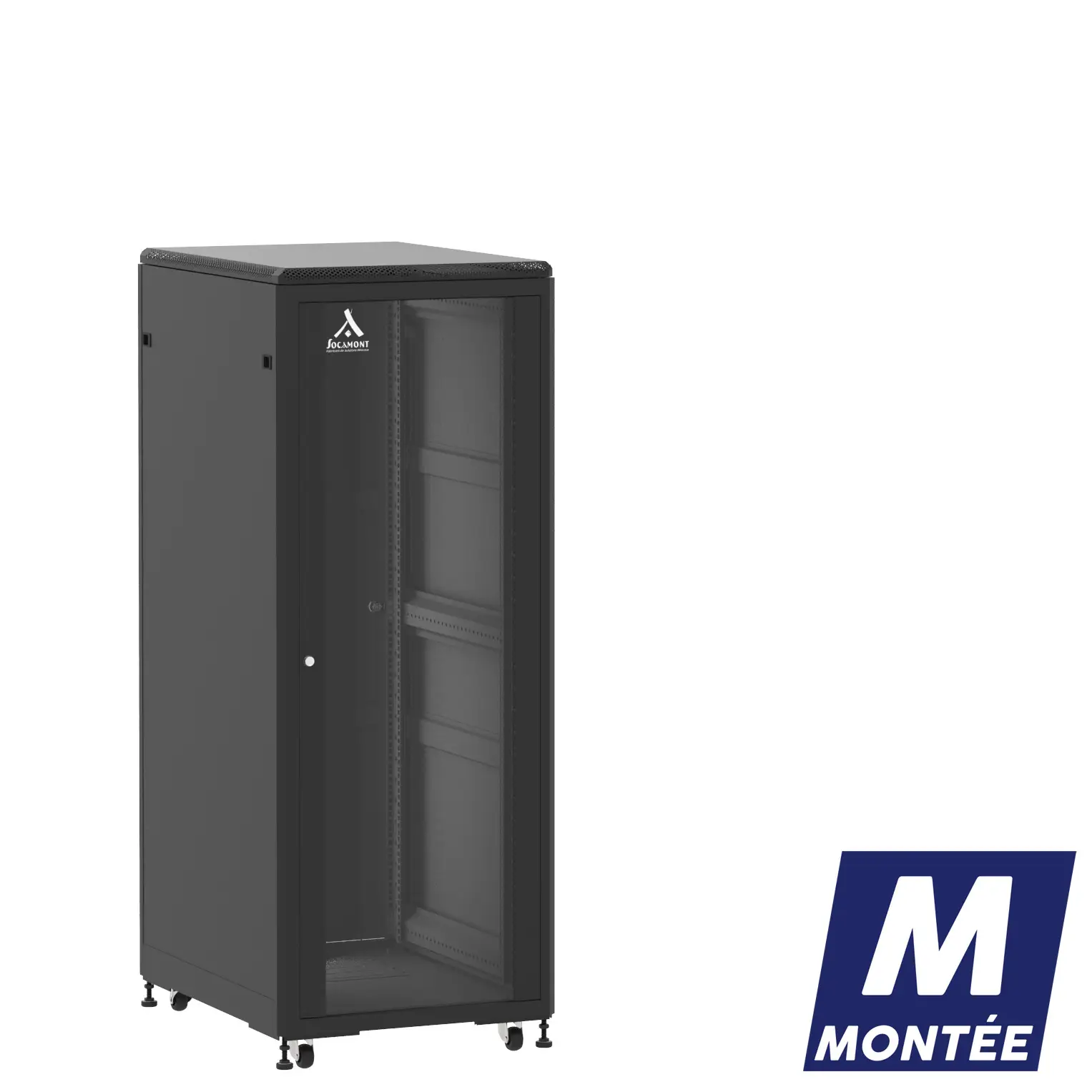 Socamont - Baie serveur Ligne 500 - 19" - 31U - H1585xL600xP800 - Noir - Monté - SV/SP/PL (réf. 53168MSVSPPL)