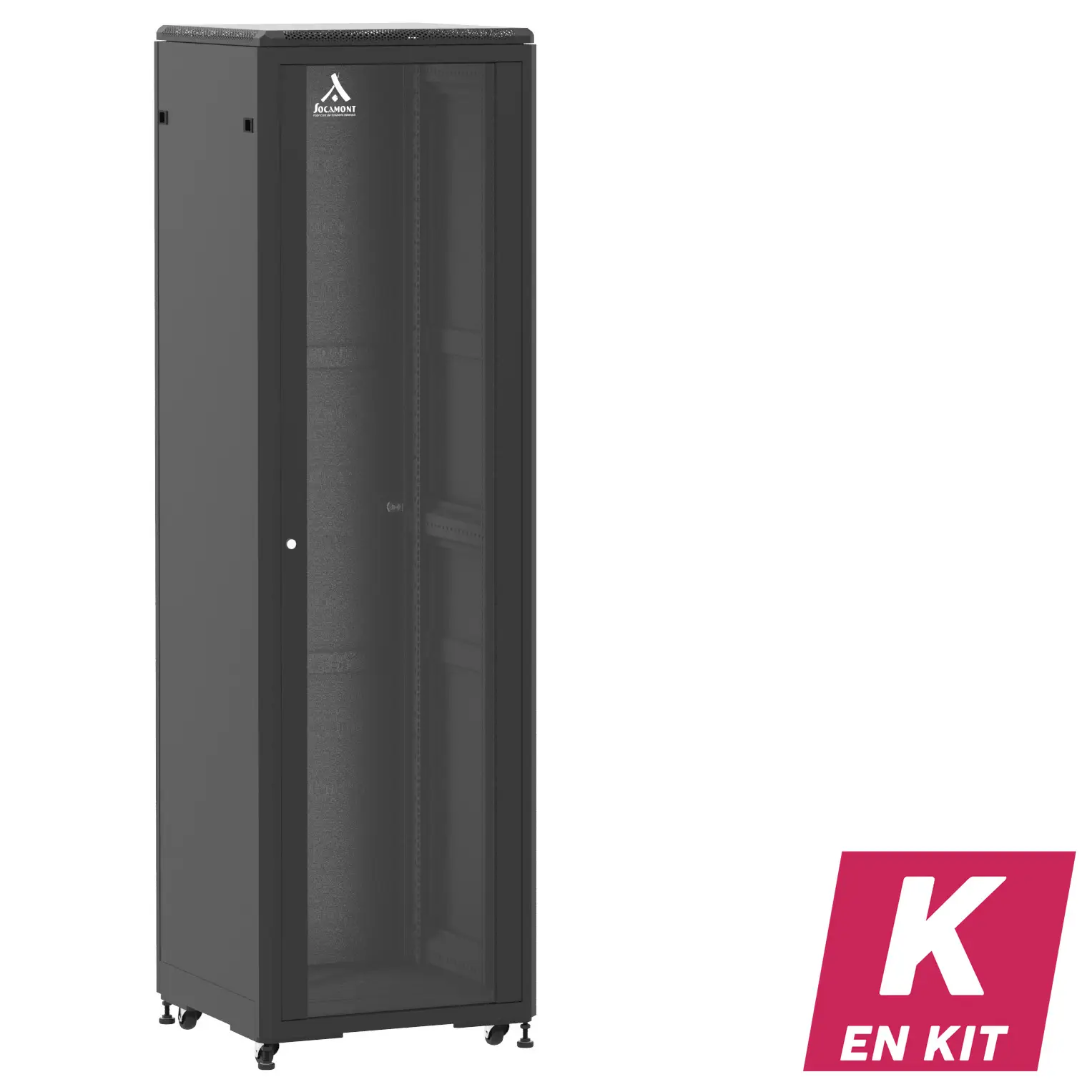 Socamont - Baie serveur Ligne 500 - 19" - 42U - H2074xL600xP600 - Noir - En Kit - SV/SP/PL (réf. 54266KSVSPPL)