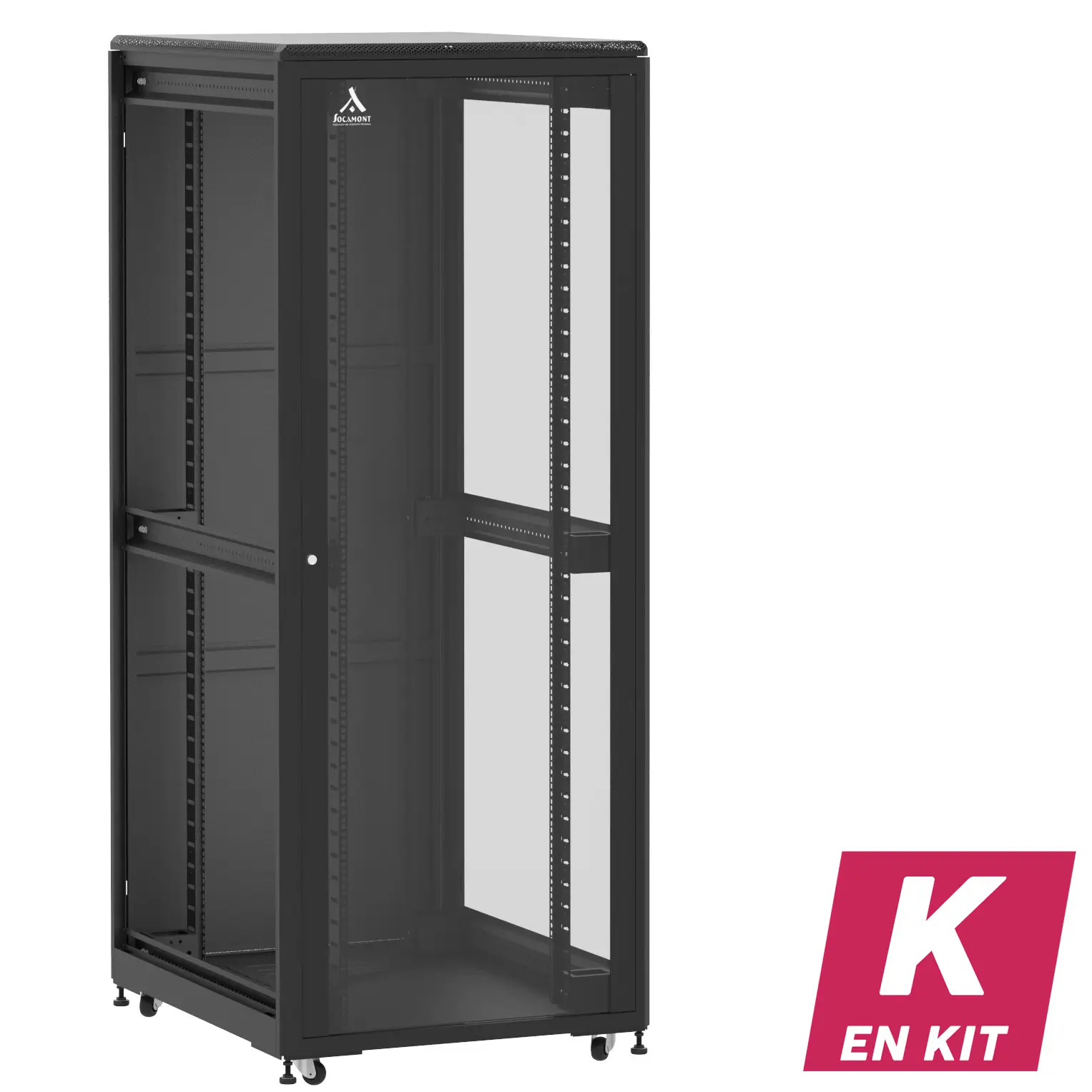 Socamont - Baie serveur Ligne 500 - 19" - 42U - H2074xL800xP1000 - Noir - En Kit - SV/SP/ZL (réf. 542810KSVSPZL)