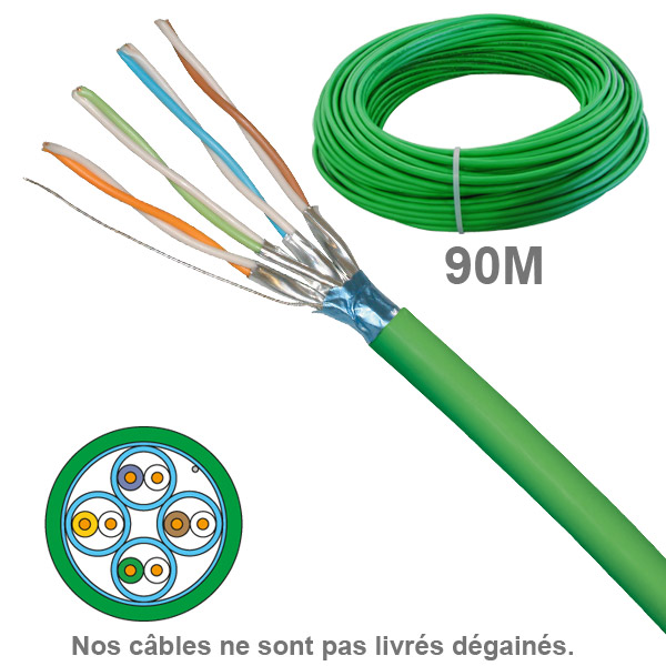 Socamont - CABLE CAT6A FFTP LSZH 1X4P 100 OHMS AWG23 COURONNE 90M (réf. 6715) - photo 1