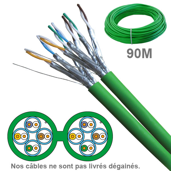 Socamont - Câble réseau - Cat 6A - UFTP - Couronne de 90M - Paires 2x4 - LSOH Dca - Vert (réf. 6726) - photo 1