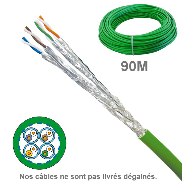 Socamont - Câble réseau - Cat 7A - SFTP - Couronne de 90M - Paires 1x4 - LSOH Dca - Vert (réf. 6735) - photo 1
