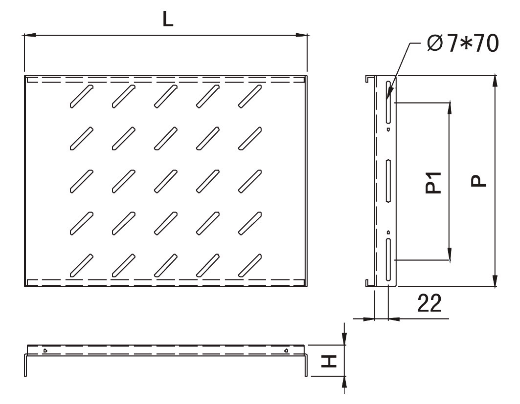 Tablette Fixe - Pour Coffret Socamont Prof.450 mm - Charge : 60Kg - Prof.288mm - Noire (réf. 71054) - photo 1