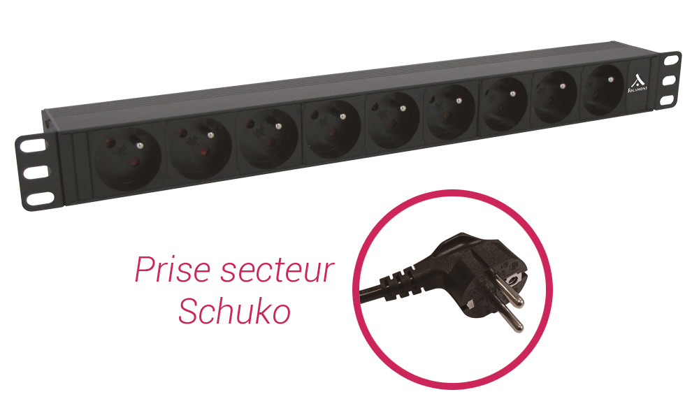 Socamont - Bandeau de prises - 19'' - 1U - 9 prises FR Sans Interrupteur (réf. 71284) - photo 1