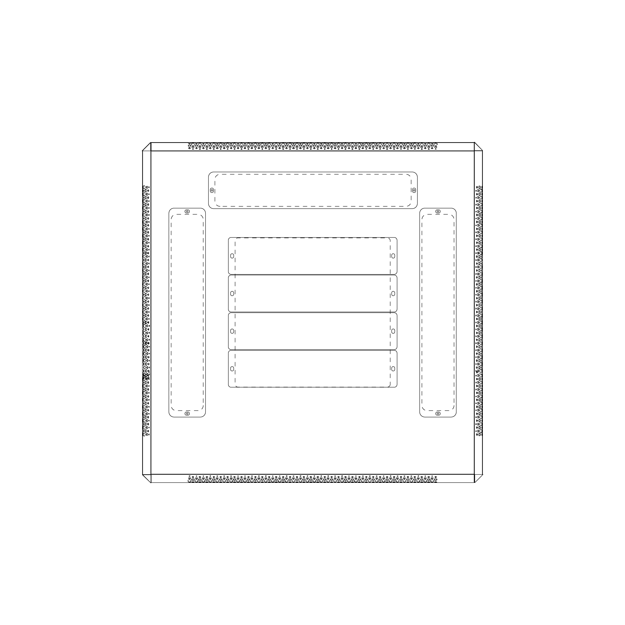 Socamont - Capot supérieur avec 3 entrées de câble pour baie ligne 500 - L600xP600 (réf. 71512)