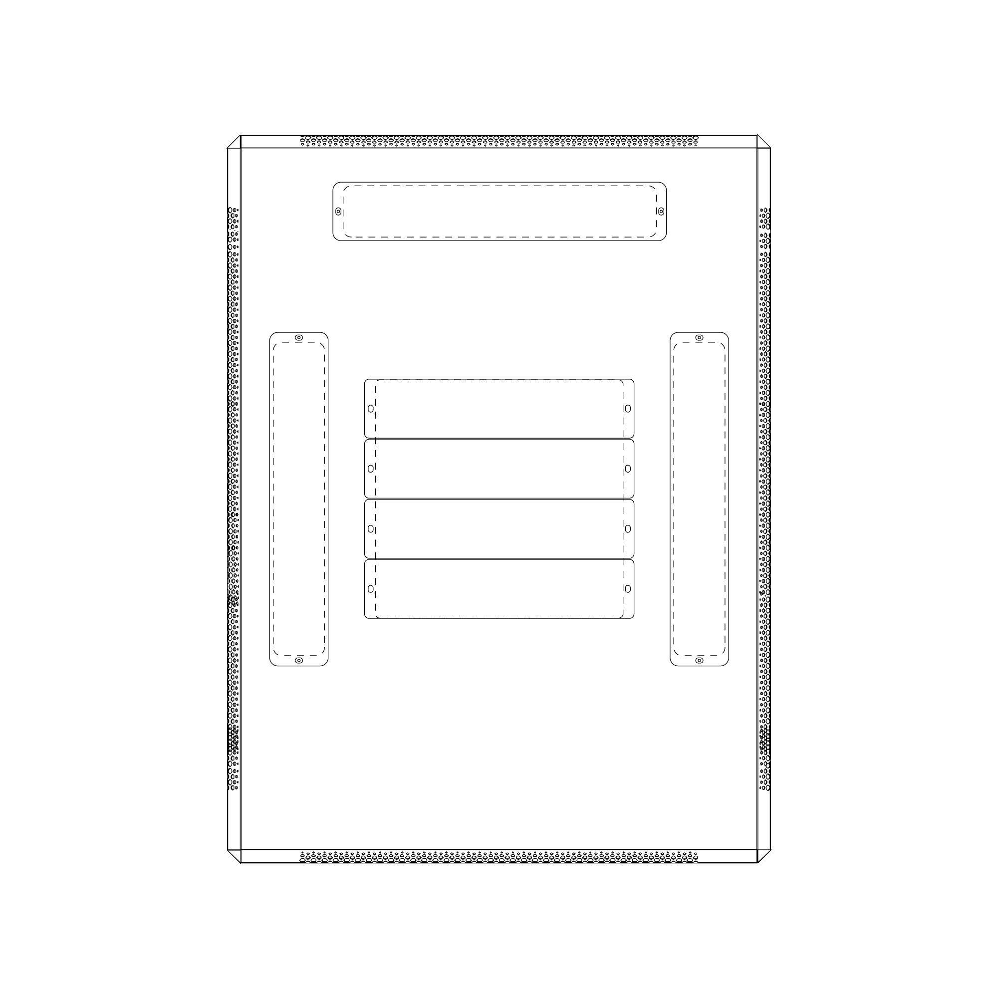Socamont - Capot supérieur avec 3 entrées de câble pour baie ligne 500 - L600xP800 (réf. 71513)