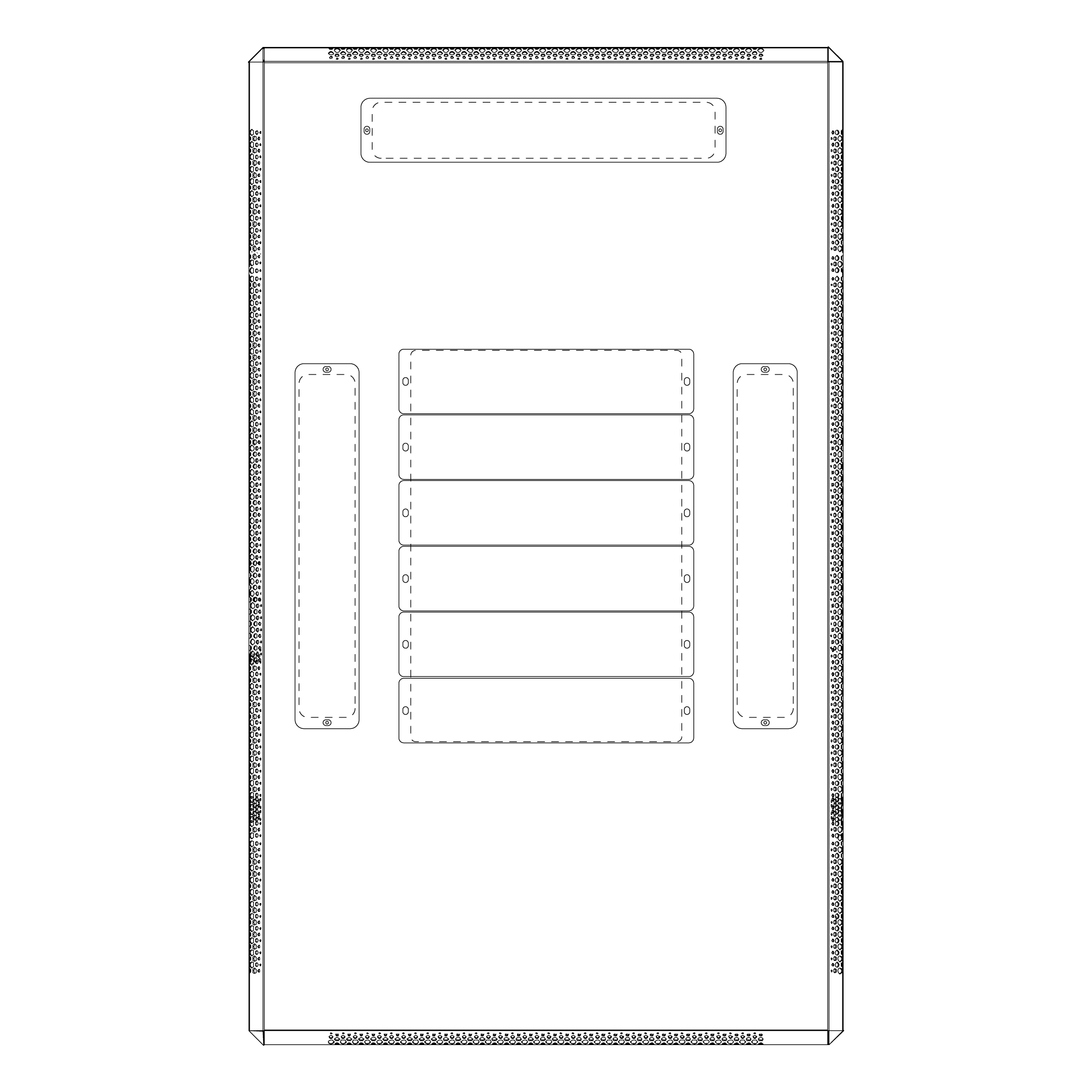 Socamont - Capot supérieur avec 3 entrées de câble pour baie ligne 500 - L600xP1000 (réf. 71514)