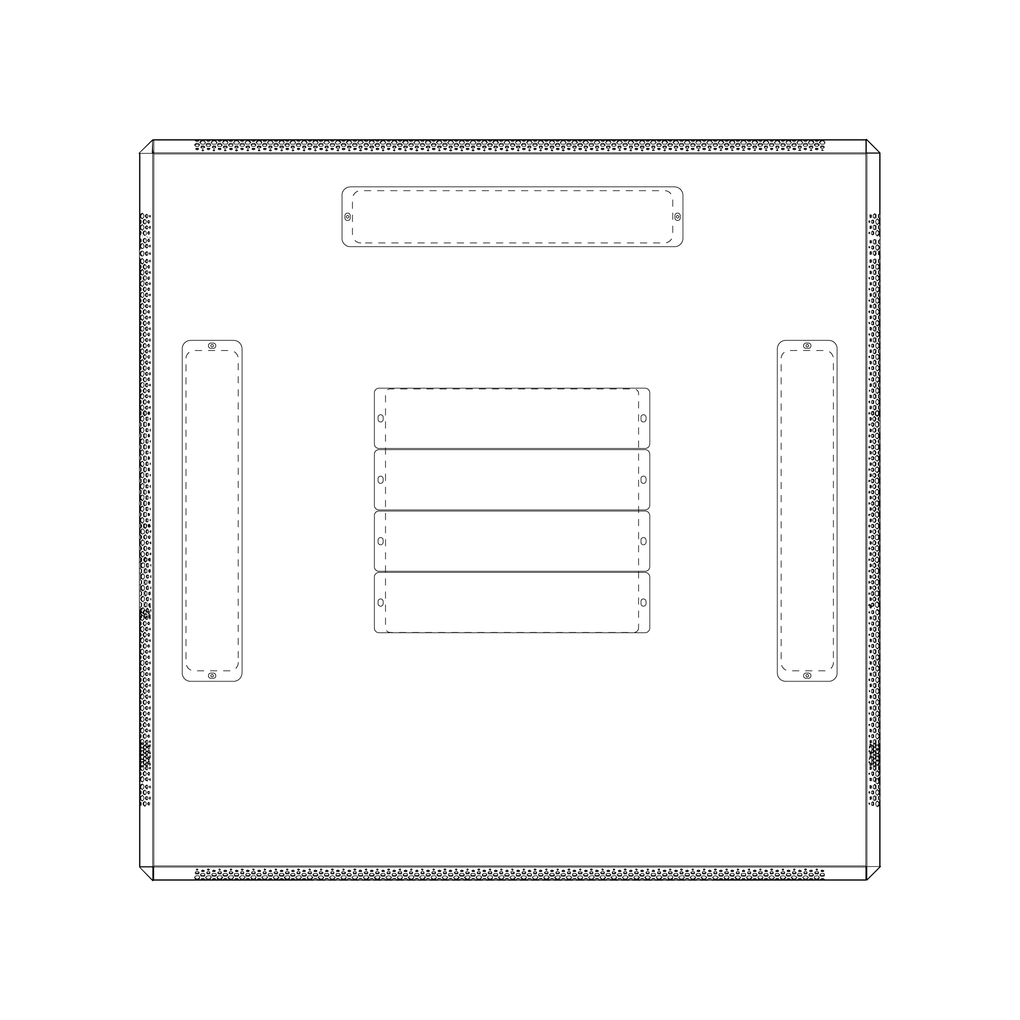 Socamont - Capot supérieur avec 3 entrées de câble pour baie ligne 500 - L800xP800 (réf. 71515)